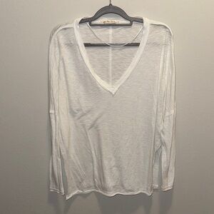 We The Free White V-Neck Blouse